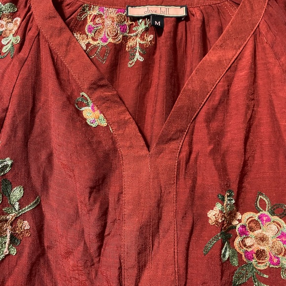 Olive Hill women’s medium floral dress with 3/4 ruffle sleeves - Picture 5 of 9